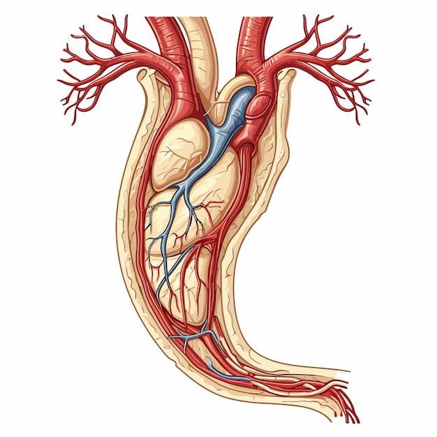 Vettore anatomia_umana_dell'aorta_addominale