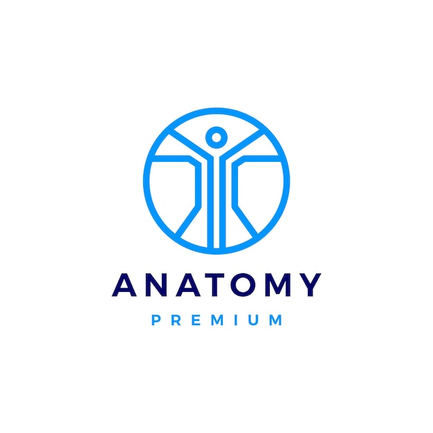 Human Body Anatomy Circle Logo Vector Icon Illustration