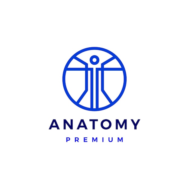 Human Body Anatomy Circle Logo Vector Icon Illustration