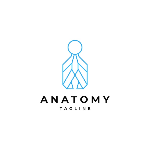 人体解剖学のロゴ デザイン ベクトル テンプレート
