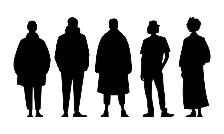 Vector 색 배경으로 인간 몸의 실루 터 일러스트레이션