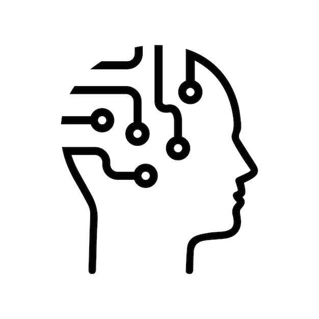 Human brain artificial intelligence Isolated vector icon