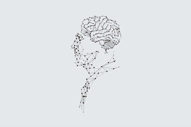 Vector human brain and its capabilities conceptual vision vector illustration