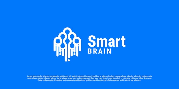 人間の脳のロゴのベクトルイラスト