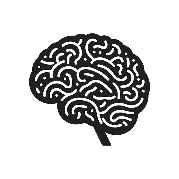白い背景に隔離された人間の脳の医療ベクトルアイコンのイラスト