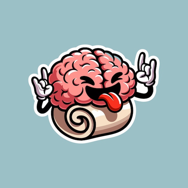 human brain sticker