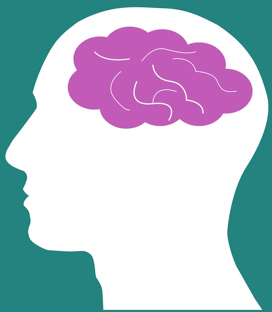 Human Brain Thinking sign Human brain in head icon