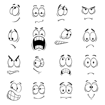 Cartoon Facial Expression Emotion Scared Sad Cry Eye (Download Now) 