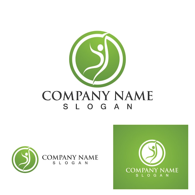 Human character logo sign,Health care logo. Nature logo sign. Green life logo sign.