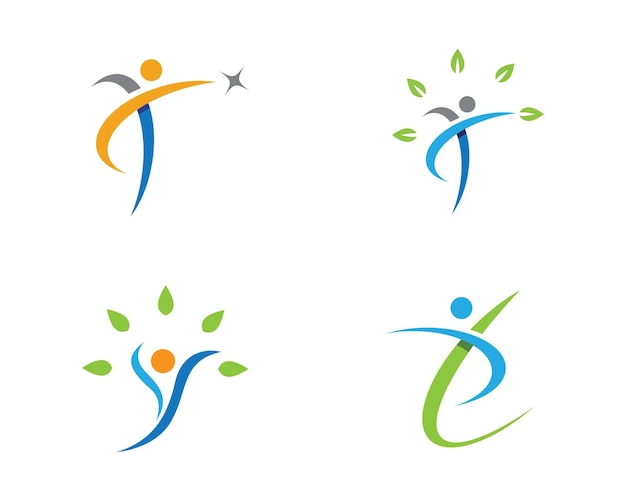 Знак с логотипом человеческого персонажа Знак с логотипом здравоохранения