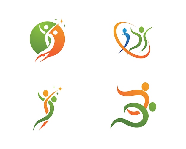 Segno del logo del carattere umano segno del logo dell'assistenza sanitaria
