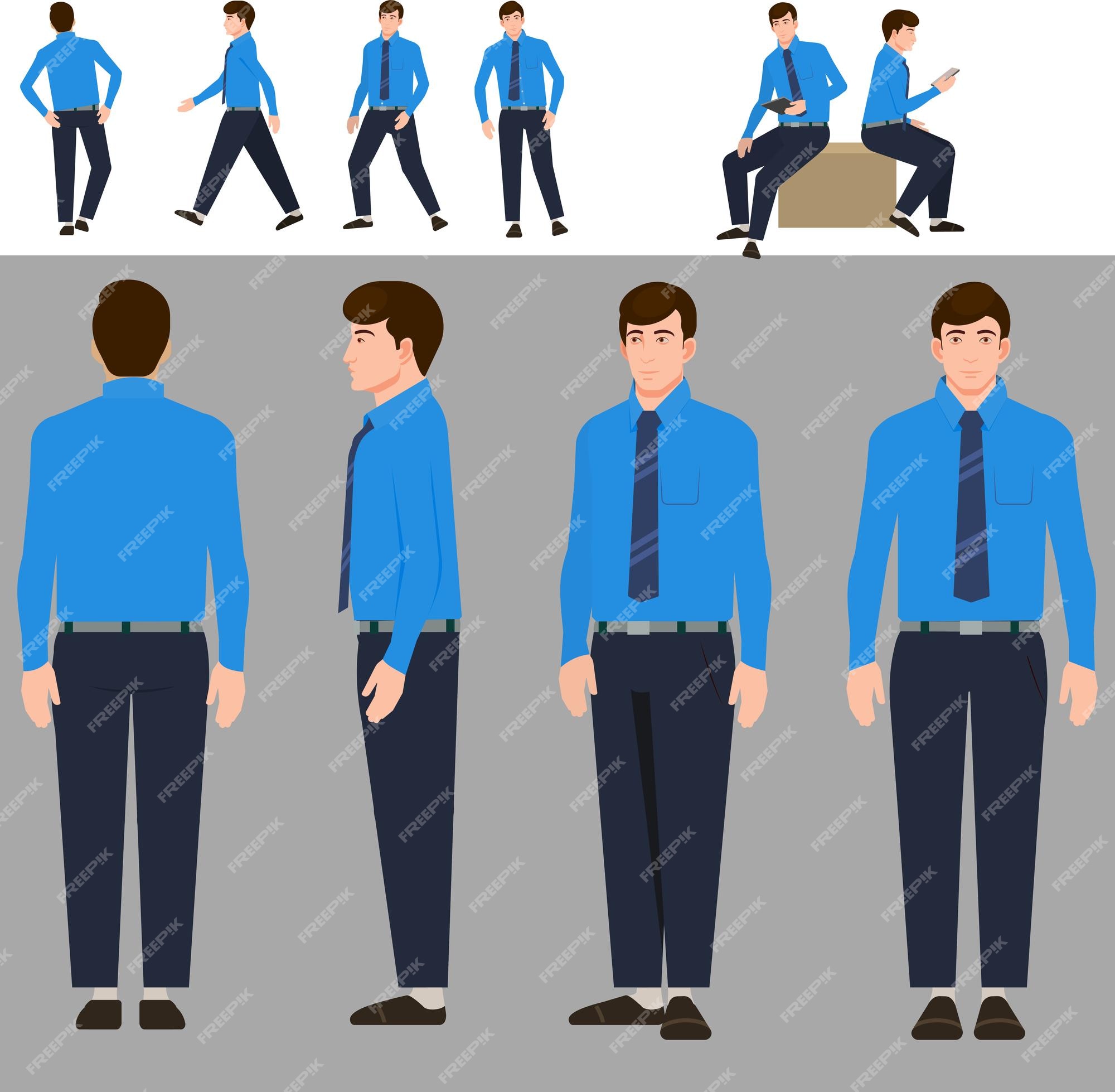 Premium Vector | Human character turnaround comfortable for animation and creating poses Premium Vector | Human character turnaround comfortable for animation and creating poses