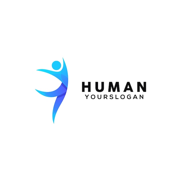 Human colorful logo design template