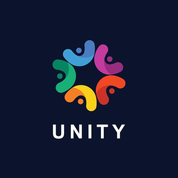 人間コミュニティのロゴデザインのテンプレート - チームワークのシンボル - ソーシャルグループコミュニティ