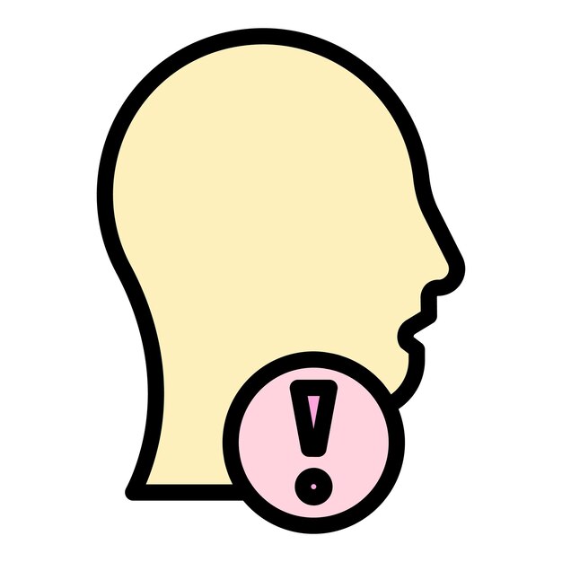 인간의 기침 아이콘 흰색 배경 색상 플랫에 격리된 웹 디자인을 위한 개요 인간의 기침 벡터 아이콘