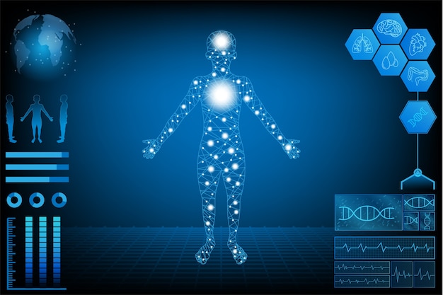 Vector human data health digital interface