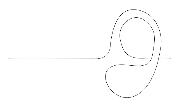 Human ear continuous one line drawing world deaf day single line concept