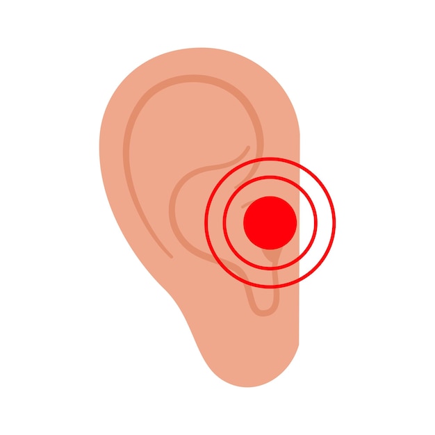 Vector human ear pain