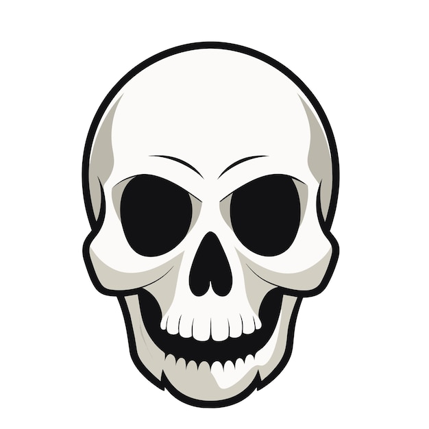 Vector human evil skull on white background