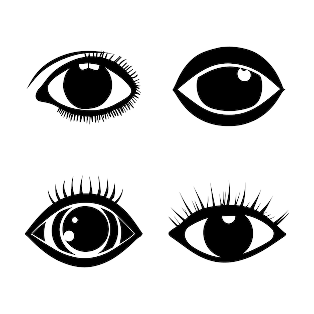 Human eyes set Vector open eye