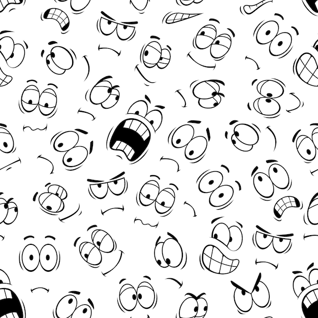 Vector human face emoticons vector seamless pattern