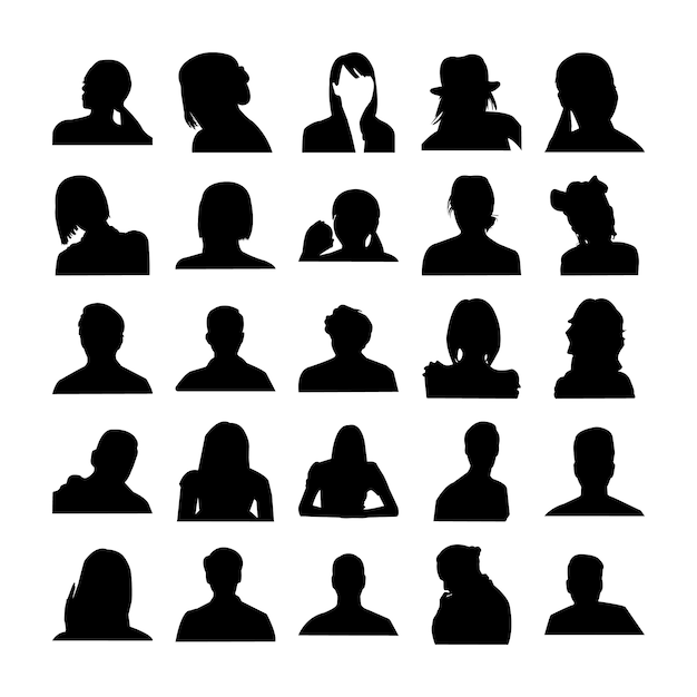 Vector human face poses pictogram