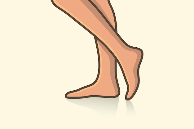 Vettore illustrazione del vettore dei piedi umani concetto di icona della moda delle persone