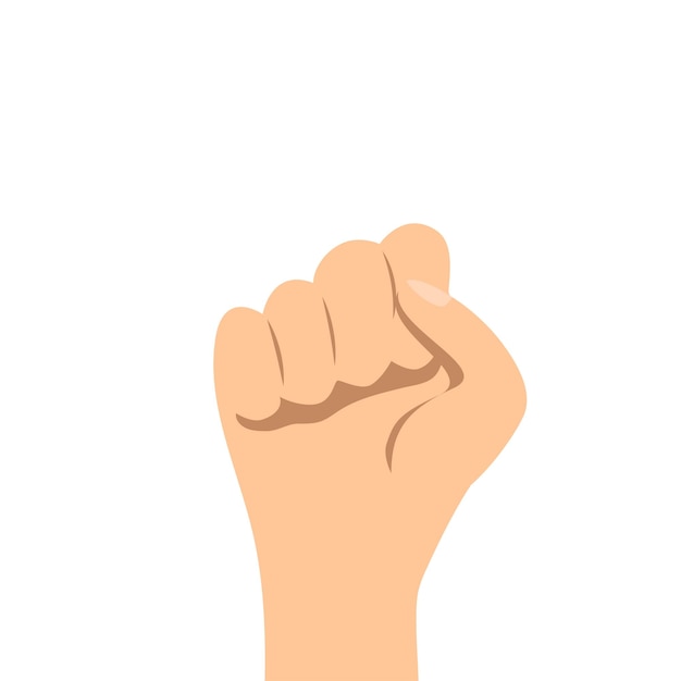 Human fist isolated on white background Vector illustration