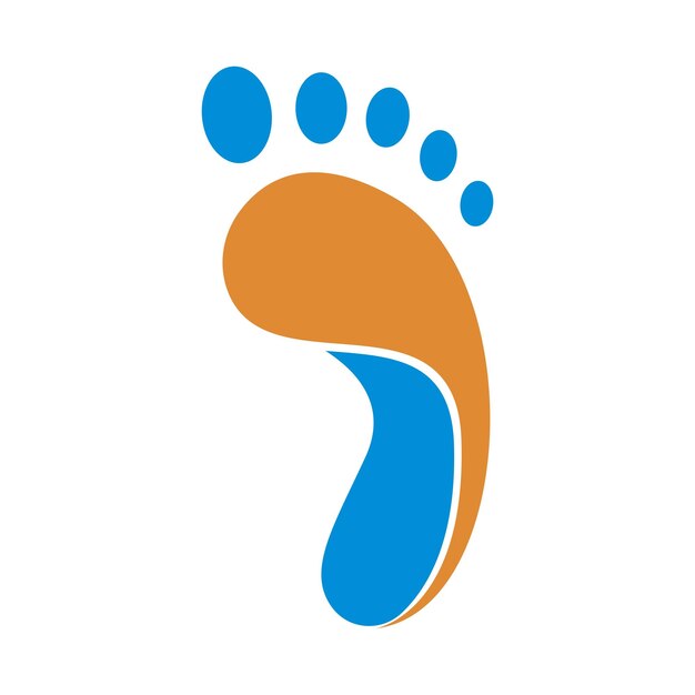 Vector human foot icon logo design illustration