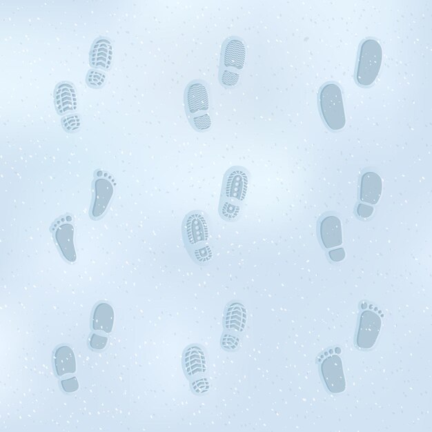 Human footprints in the snow