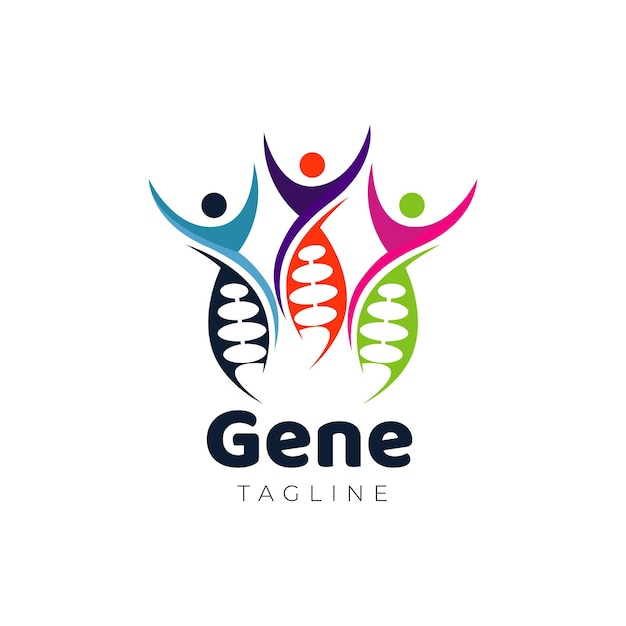 Icona del simbolo del segno del logo del dna della generazione genetica umana