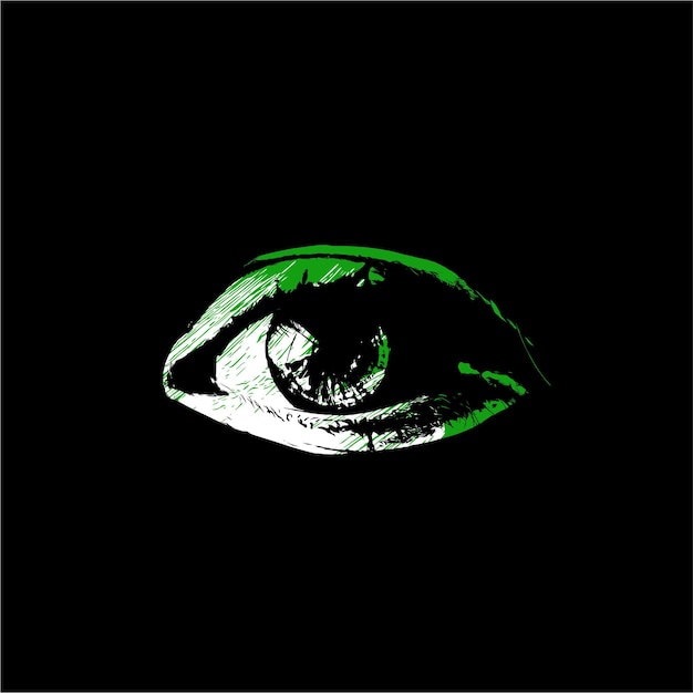 Вектор Концептуальный дизайн зеленого глаза человека