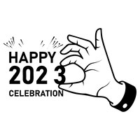 矢量人类牵手2023年数字概念二千零二十三年新年快乐2023 hny愿望