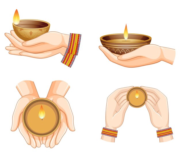 Vector human hand holding candle icon banner