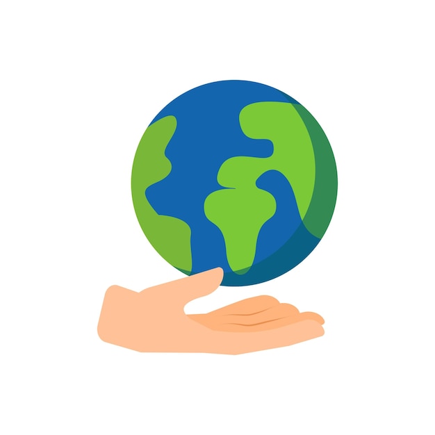 Vector human hand holding globe for banner concept eco environment world earth day vector illustration