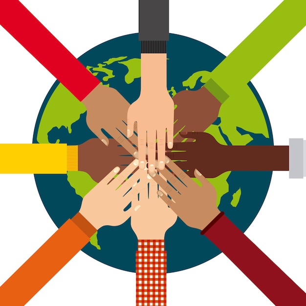 human hand and planet icon