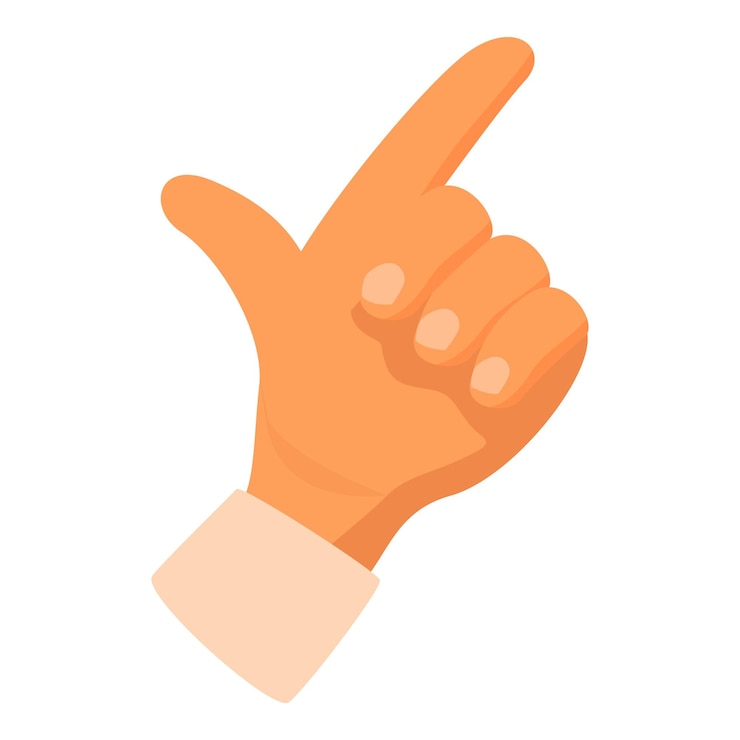 Vector human hand pointing with index finger gesture