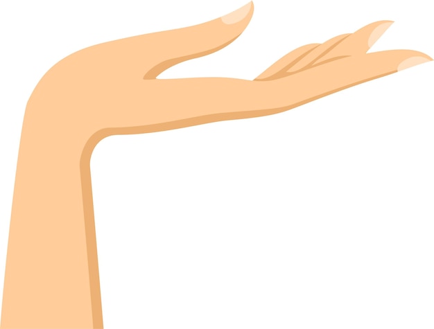 Vector human hand with supporting gesture in flat style