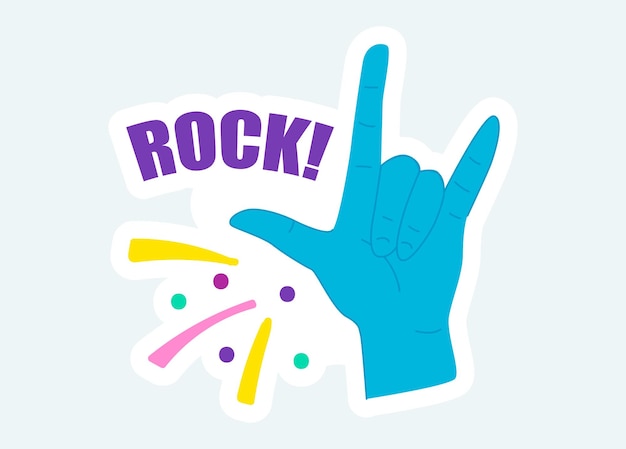 Human hand with two fingers shows gesture of rock music party