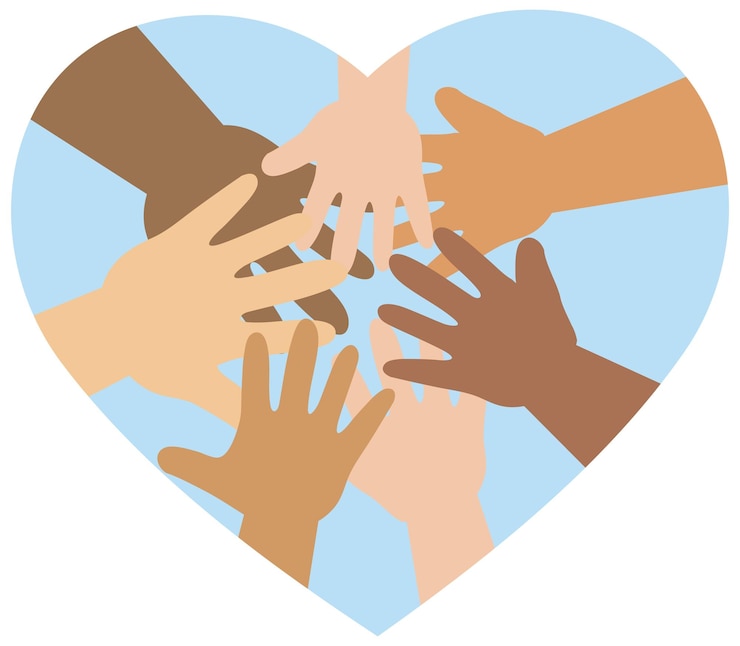 Vector human hands in heart form