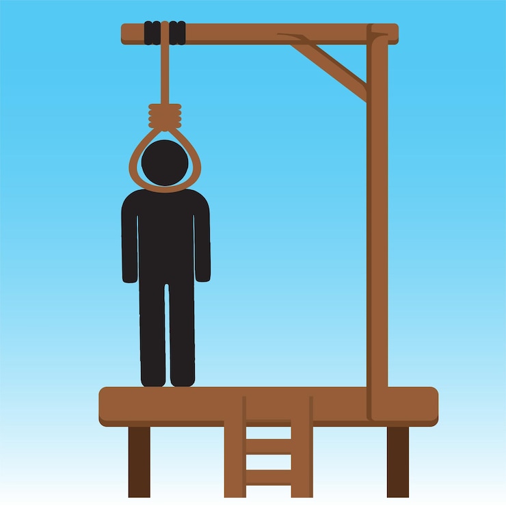 Vector human hanging gallows criminal hanging vector