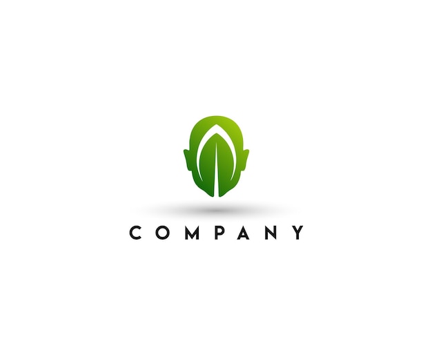 Human Head Leaf Logo template