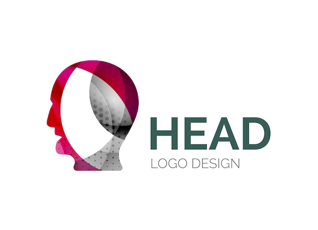 Human head logo design made of color pieces