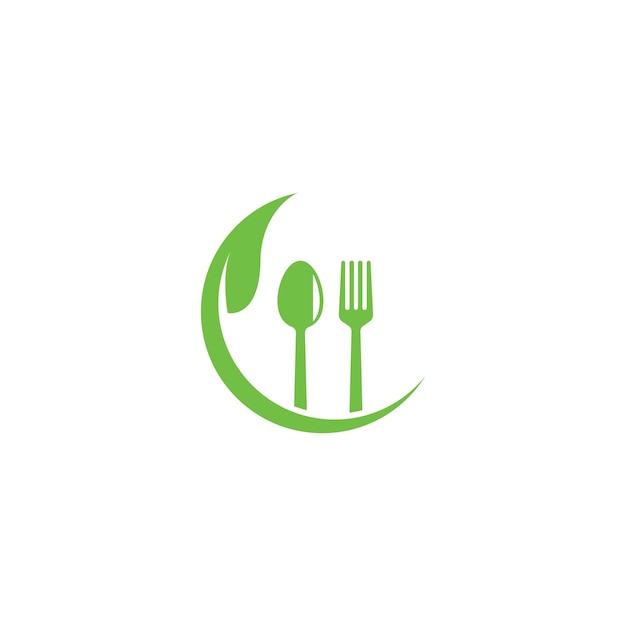 Human healthy vegetarian food logo vector icon illustration