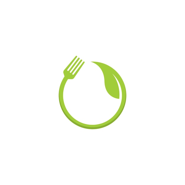 Human healthy vegetarian food logo vector icon illustration