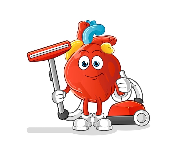 Human heart clean with a vacuum . character vector