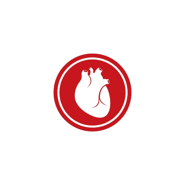 Human heart logo medical cardiology vector icon illustration