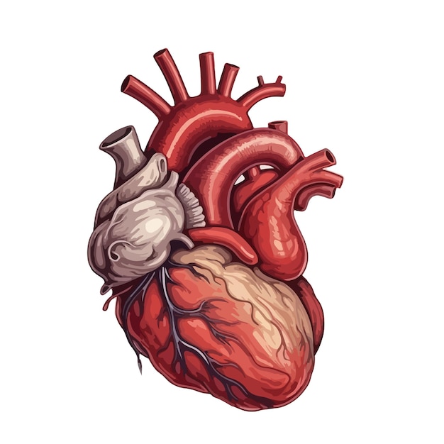 Vector human heart with high details
