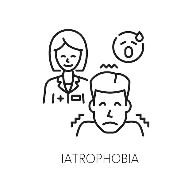 Vector human iatrophobia phobia mental health icon