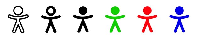 Вектор Людская икона иллюстрация простой мужской векторный символ изолированная графическая иллюстрация силуэт человека фигура мальчика символ набор икона человека в векторном дизайне